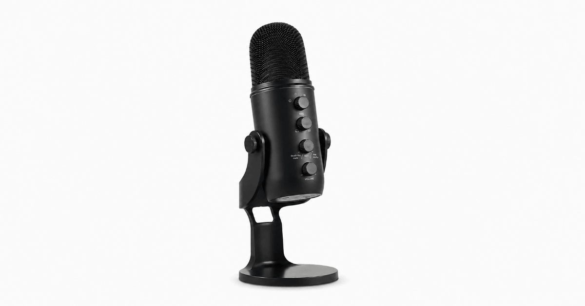Pro USB Microphone with RGB Lighting – 4 Polar Patterns & 360° Rotation for Streaming & Recording