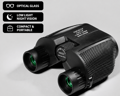 10x25 Compact Binoculars for Adults – BAK4 Prism, Fully Multi-Coated Lenses, Lightweight Pocket Binoculars for Bird Watching, Travel & Outdoor Use