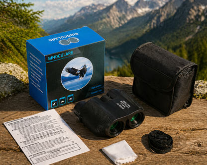 10x25 Compact Binoculars for Adults – BAK4 Prism, Fully Multi-Coated Lenses, Lightweight Pocket Binoculars for Bird Watching, Travel & Outdoor Use