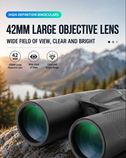 12x42 Binoculars for Adults – BAK4 Prism, FMC Multi-Coated Lenses, Water-Resistant Outdoor Binoculars for Bird Watching, Travel & Hiking
