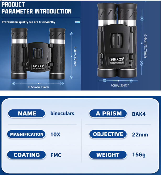 Compact Folding Binoculars – Lightweight, Portable Outdoor Viewing