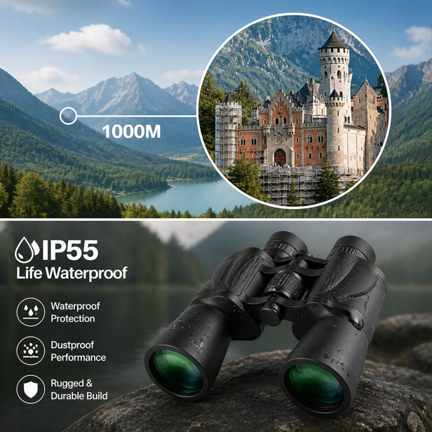 20x50 HD Outdoor Binoculars – Waterproof & Wide View