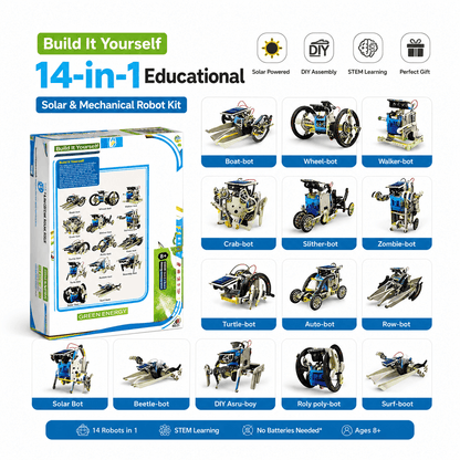 14-in-1 STEM Solar Robot Building Kit for Kids 8+
