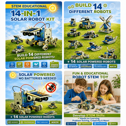 14-in-1 STEM Solar Robot Building Kit for Kids 8+