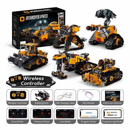 ROBOT PRO 5-in-1 Remote Control STEM Robot Building Set