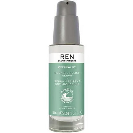 REN Clean Skincare Evercalm Redness Relief Serum Fast-Acting to Reduce and Relieve Redness Calm Sensitive Skin 30ml