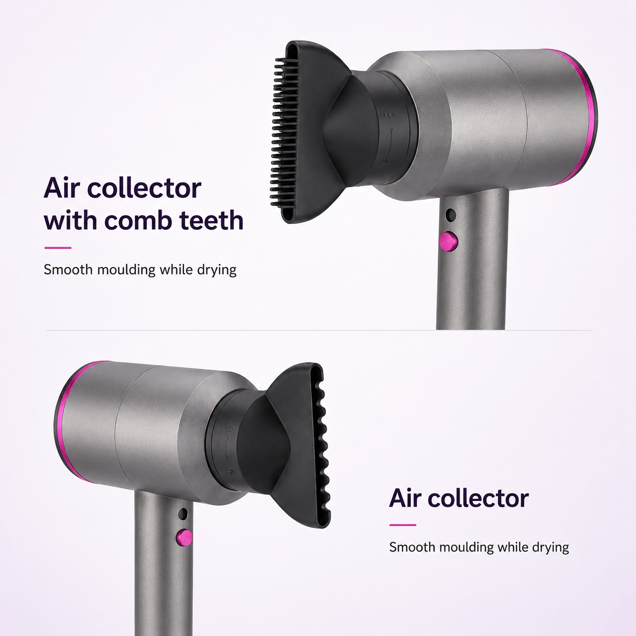 Fast Dry Hair Dryer with Diffuser & Styling Attachments