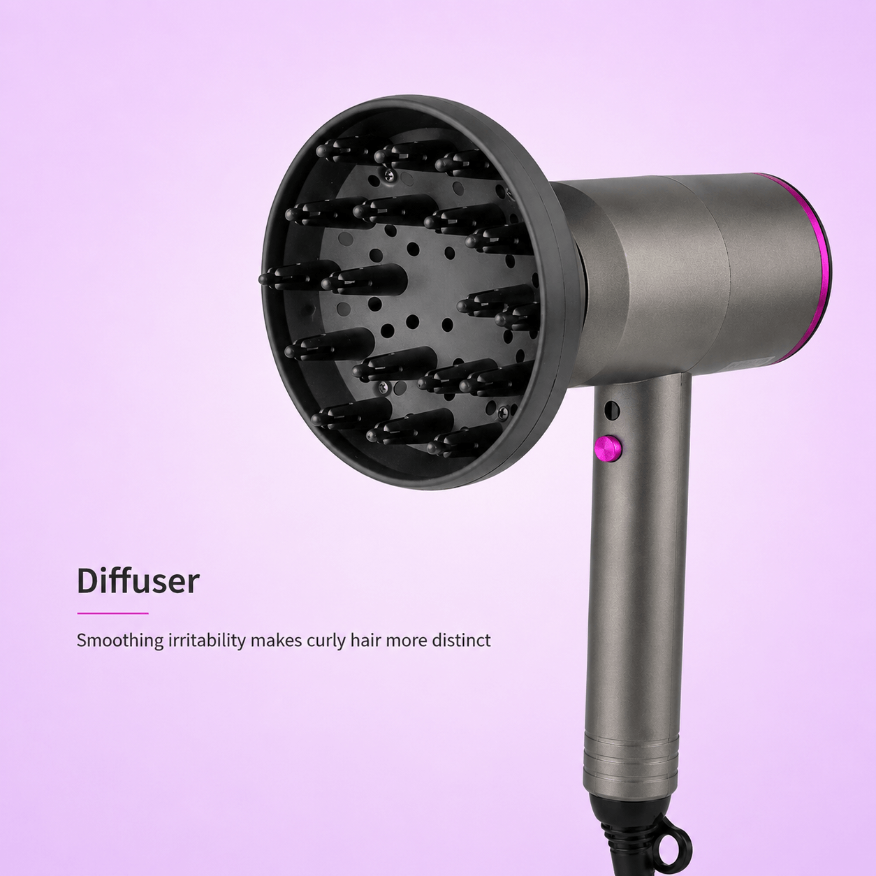 Fast Dry Hair Dryer with Diffuser & Styling Attachments
