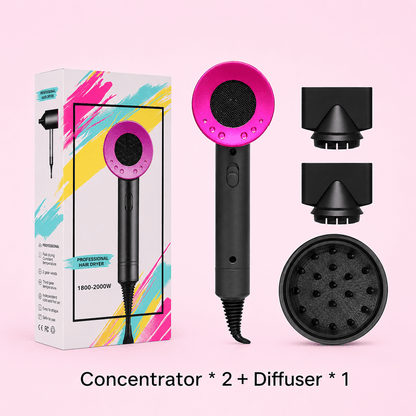 Professional 1800–2000W Hair Dryer with Diffuser & Dual Concentrators