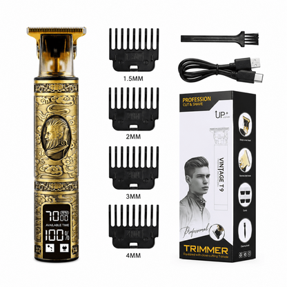 Men’s Professional T-Blade Hair Trimmer – USB Rechargeable with Removable Washable Blades.