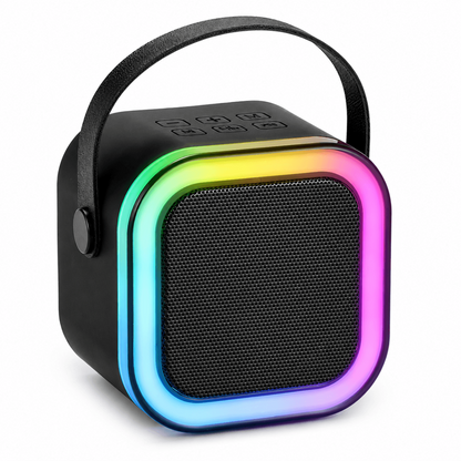 Mini Bluetooth Karaoke Speaker with LED Lights & Dual Wireless Microphones