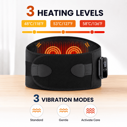 Infrared Heating Massage Belt for Abdomen & Lower Back – Adjustable Vibration