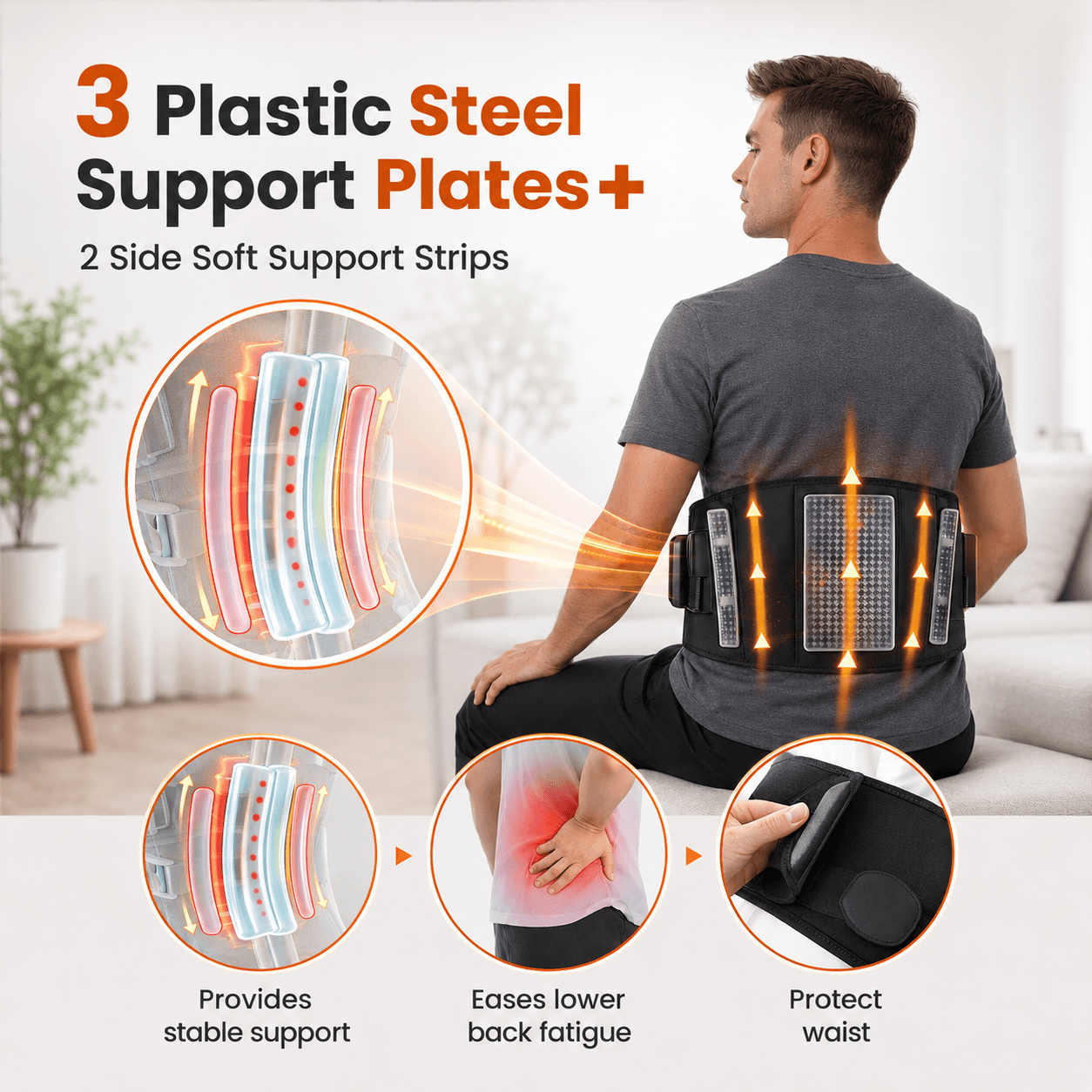 Infrared Heating Massage Belt for Abdomen & Lower Back – Adjustable Vibration