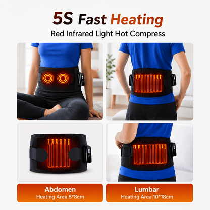 Infrared Heating Massage Belt for Abdomen & Lower Back – Adjustable Vibration