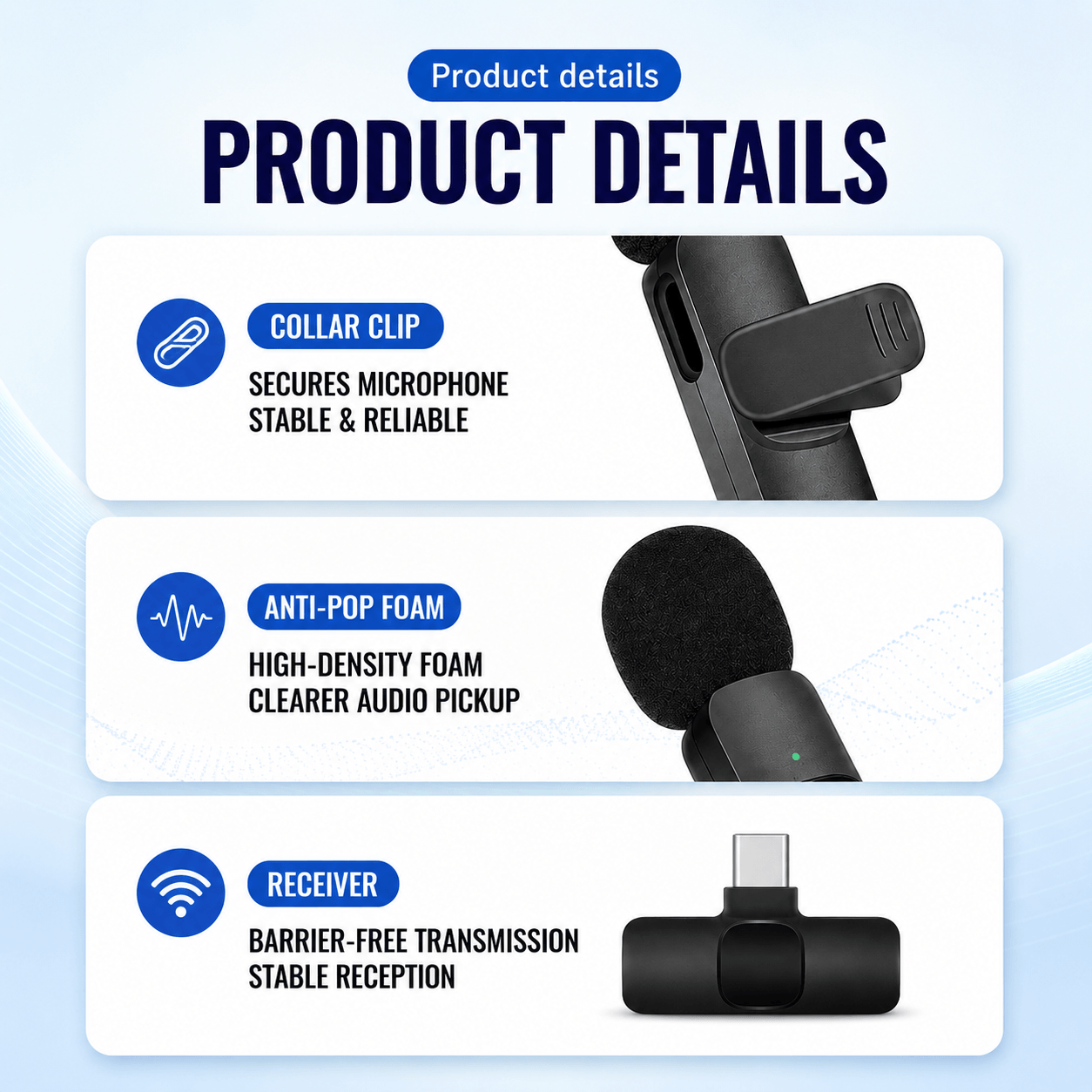 Wireless Clip-on Microphone Kit – Dual Transmitters & 2-in-1 Receiver
