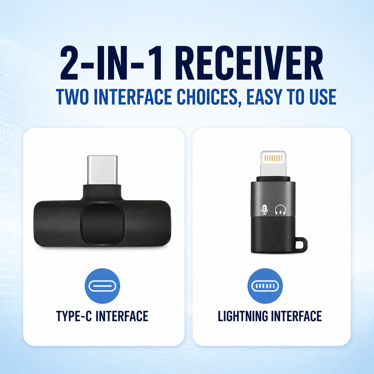 Wireless Clip-on Microphone Kit – Dual Transmitters & 2-in-1 Receiver