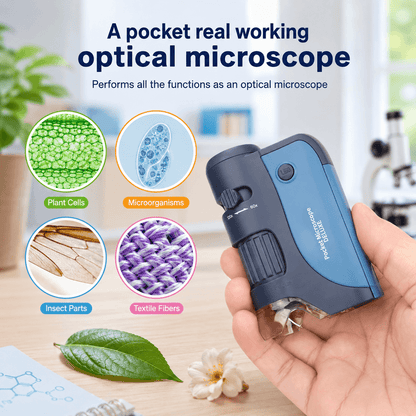 Kids Pocket Microscope – 60x–120x Zoom, Portable & Educational