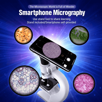 Kids Science Microscope – 3 Lenses, Smartphone Adapter Included