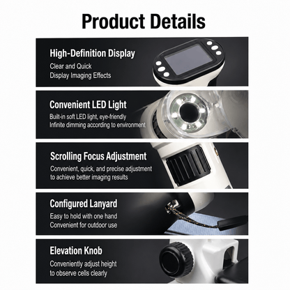 Kids HD Digital Microscope – LED Light, Handheld & Stand-Compatible