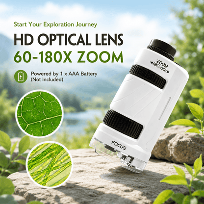 Kids Mini Microscope – 60x–180x Zoom, Portable & Educational