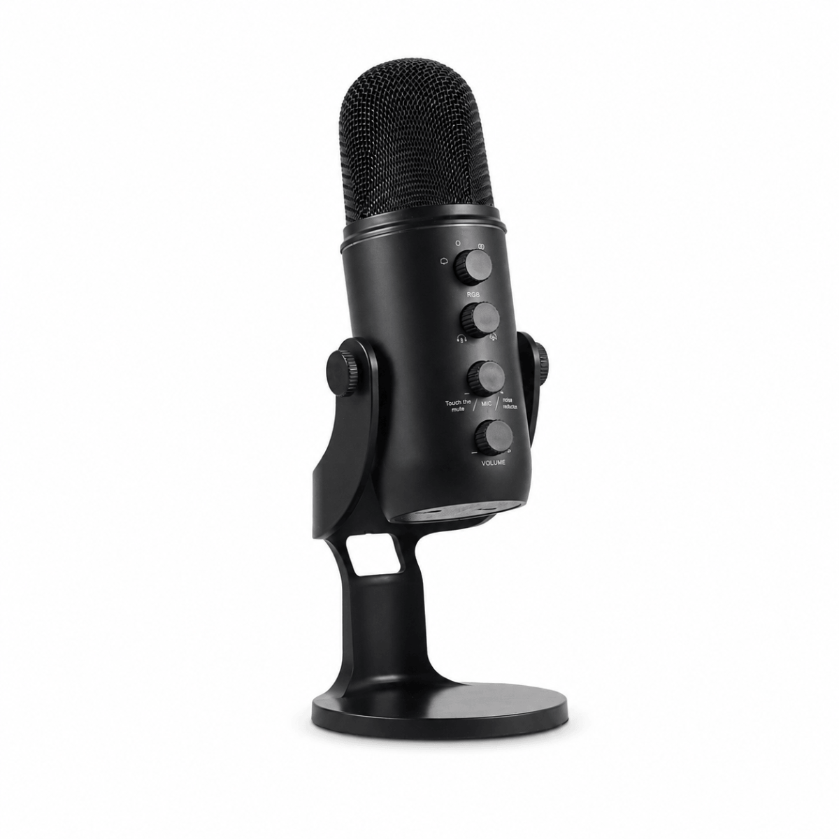 Pro USB Microphone with RGB Lighting – 4 Polar Patterns & 360° Rotation for Streaming & Recording