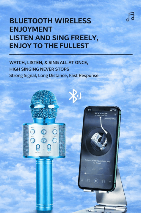 Wireless Bluetooth Karaoke Microphone with Speaker & Echo Control