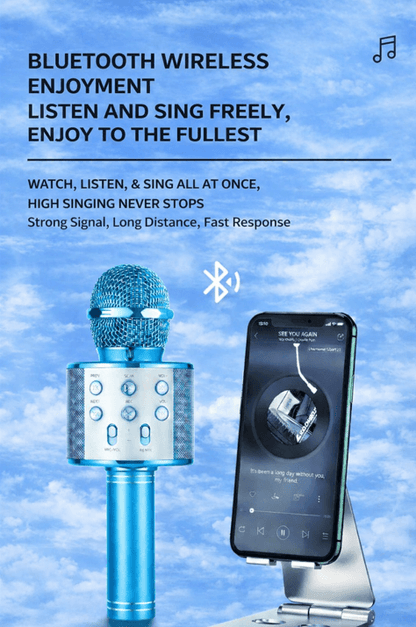 Wireless Bluetooth Karaoke Microphone with Speaker & Echo Control