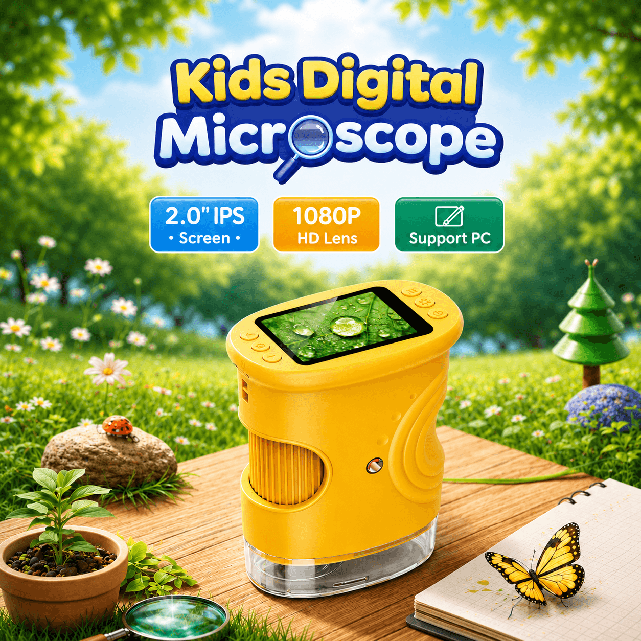 Kids Digital Microscope with 2MP Camera & 1000X Magnification