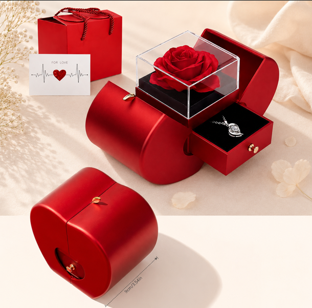 Eternal Love Preserved Real Rose Gift Box for Mom, Wife & Girlfriend – Romantic Gift for Birthdays, Valentine’s Day & Anniversaries