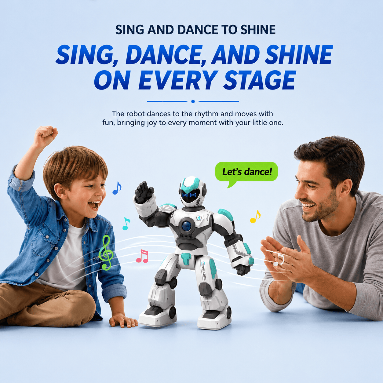 Large Intelligent Robot Toy for Kids with Voice Control, Gesture Sensing Smart Programming