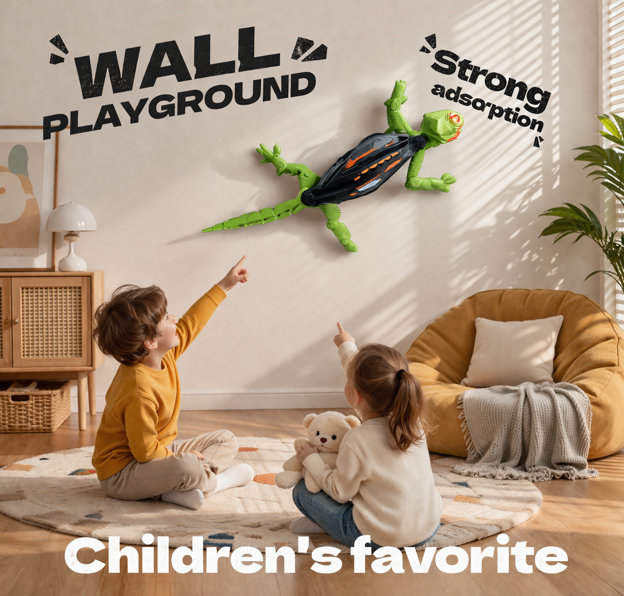 Remote Control Wall-Climbing Gecko Toy with 360° Movement