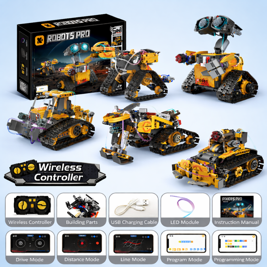 #K96175,  – Constructional Toy -  ROBOT PRO 5-in-1 STEM Building Robot Set - Remote Controlled
