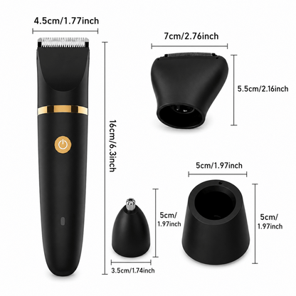 3-in-1 Men’s Grooming Kit – Hair Clipper, Electric Shaver & Nose/Ear Trimmer