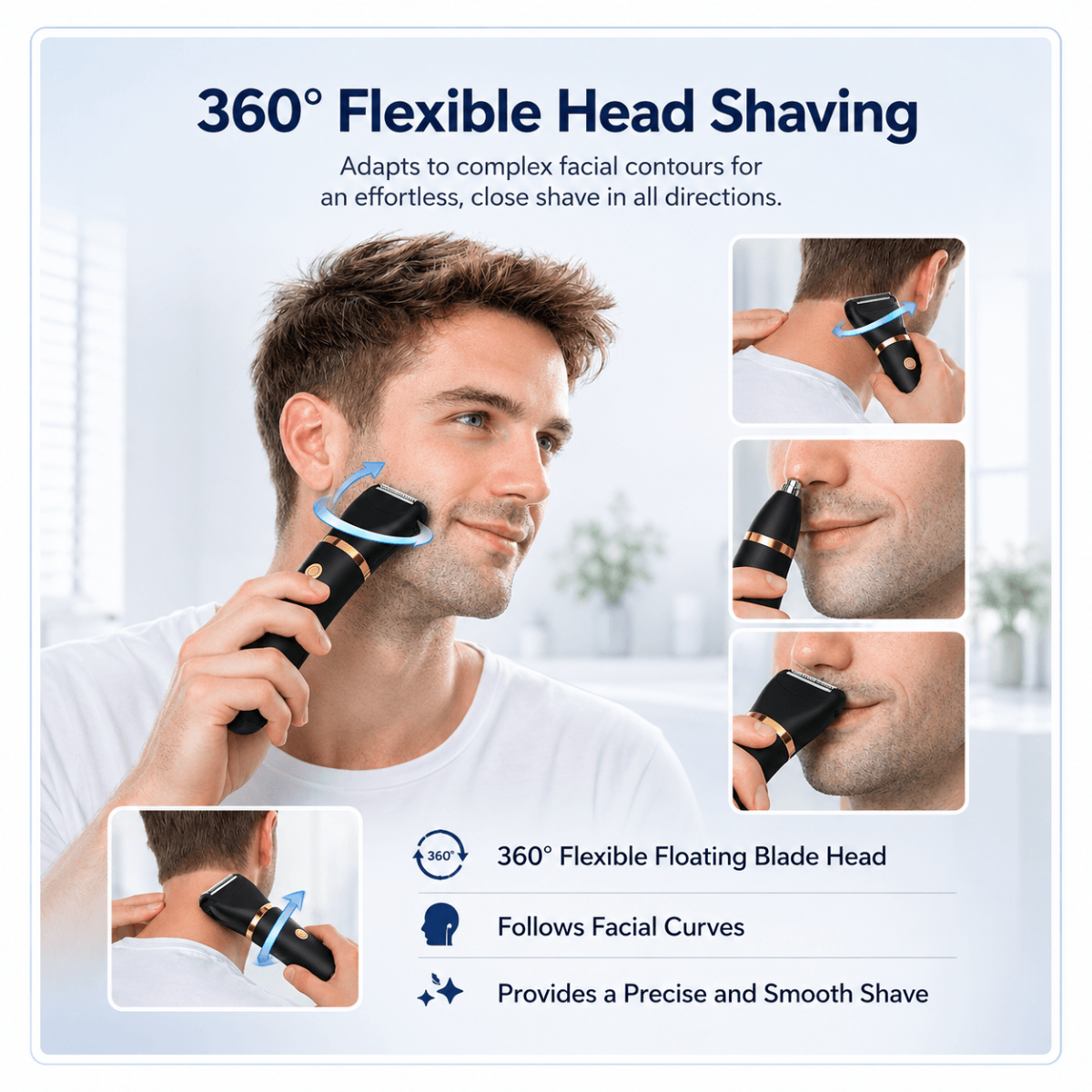 3-in-1 Men’s Grooming Kit – Hair Clipper, Electric Shaver & Nose/Ear Trimmer