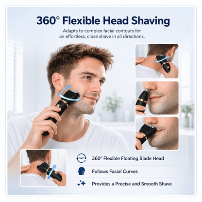 3-in-1 Men’s Grooming Kit – Hair Clipper, Electric Shaver & Nose/Ear Trimmer