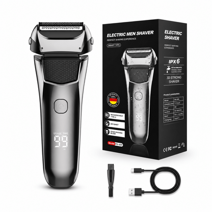 Premium Men’s Electric Shaver – LED Display, Wet & Dry Use.