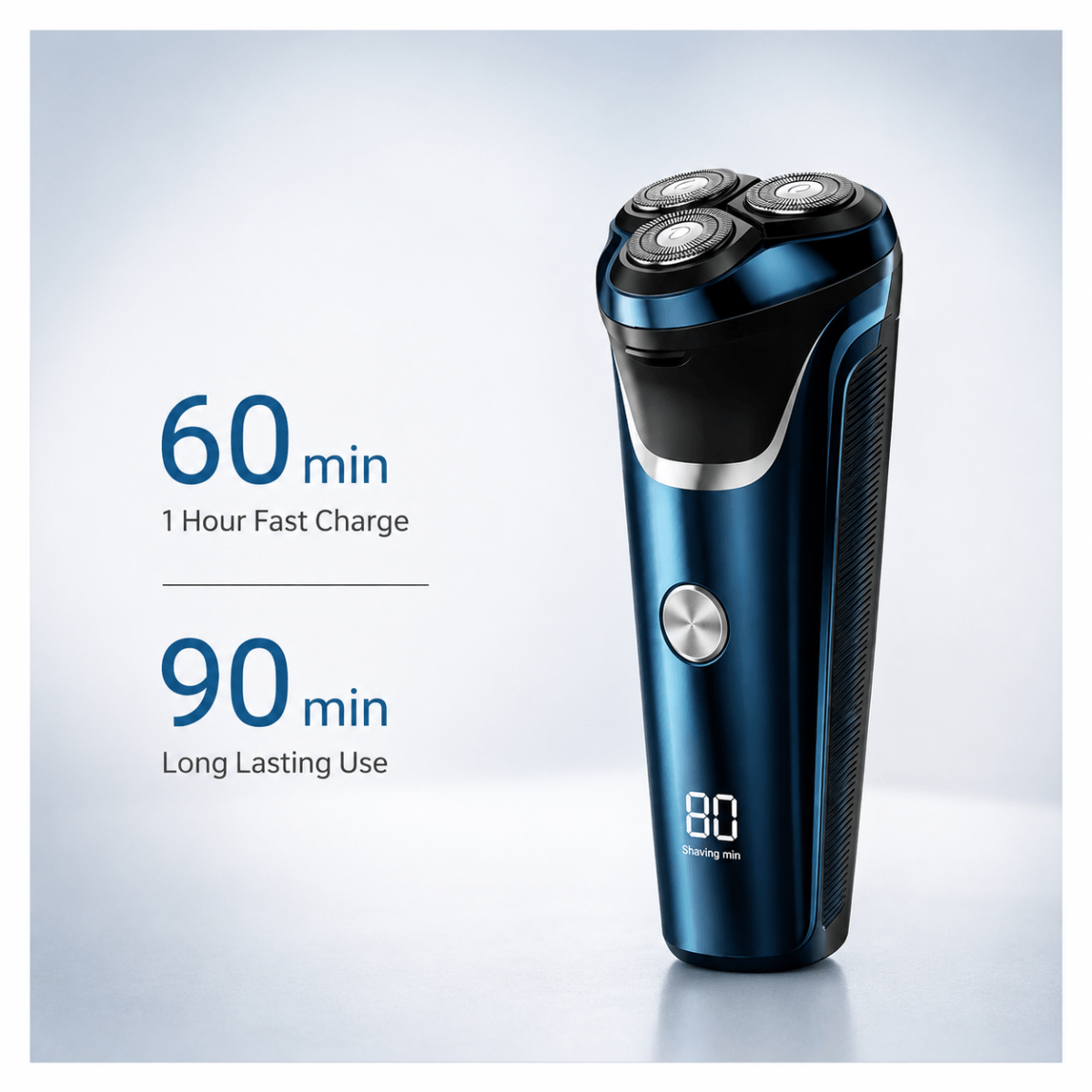 Smart 4D Electric Shaver – Wet & Dry, Fast-Charging, LED Display