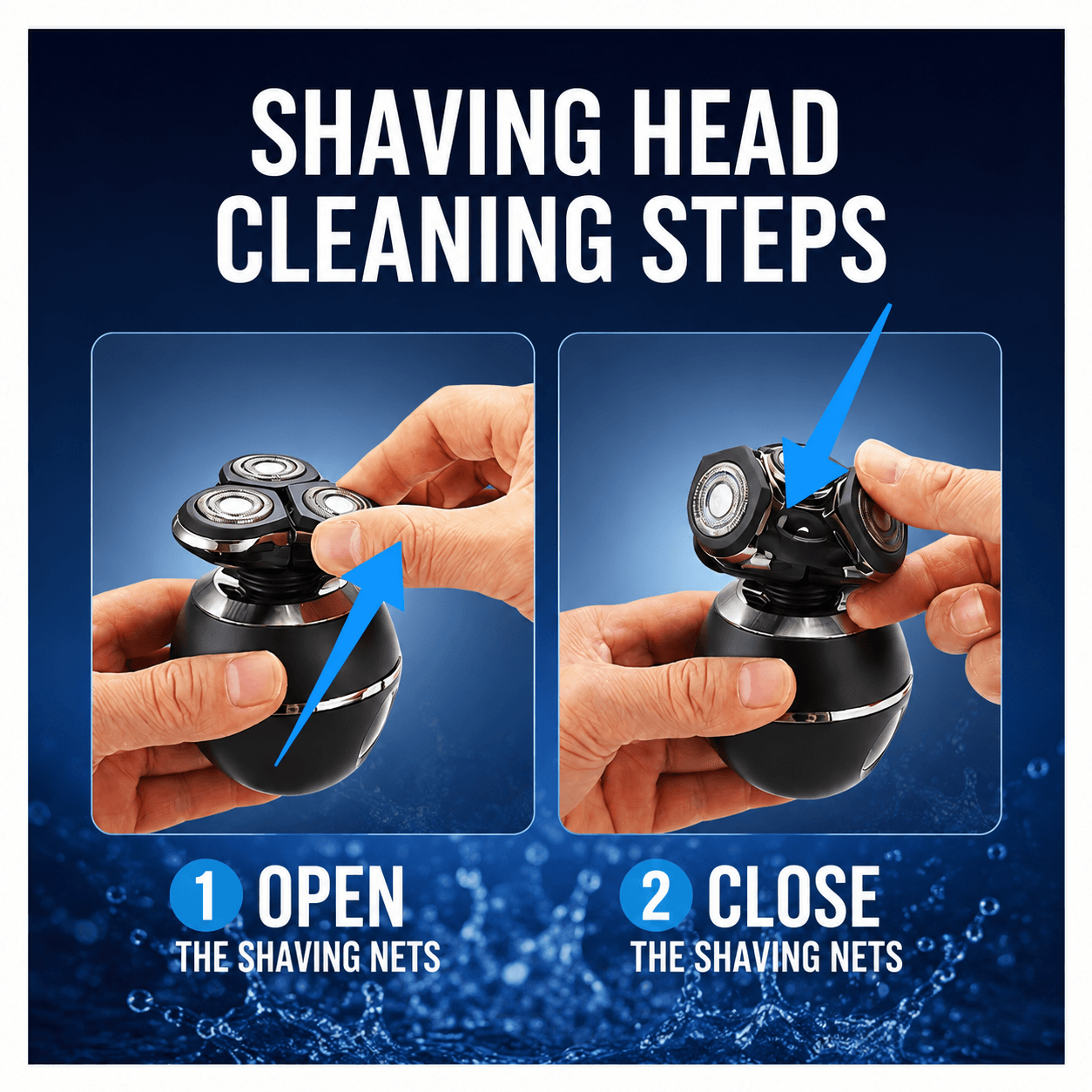 Men’s Waterproof Electric Shaver – 3D Floating Heads, Type-C Rechargeable, LED Display