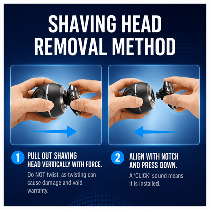 Men’s Waterproof Electric Shaver – 3D Floating Heads, Type-C Rechargeable, LED Display
