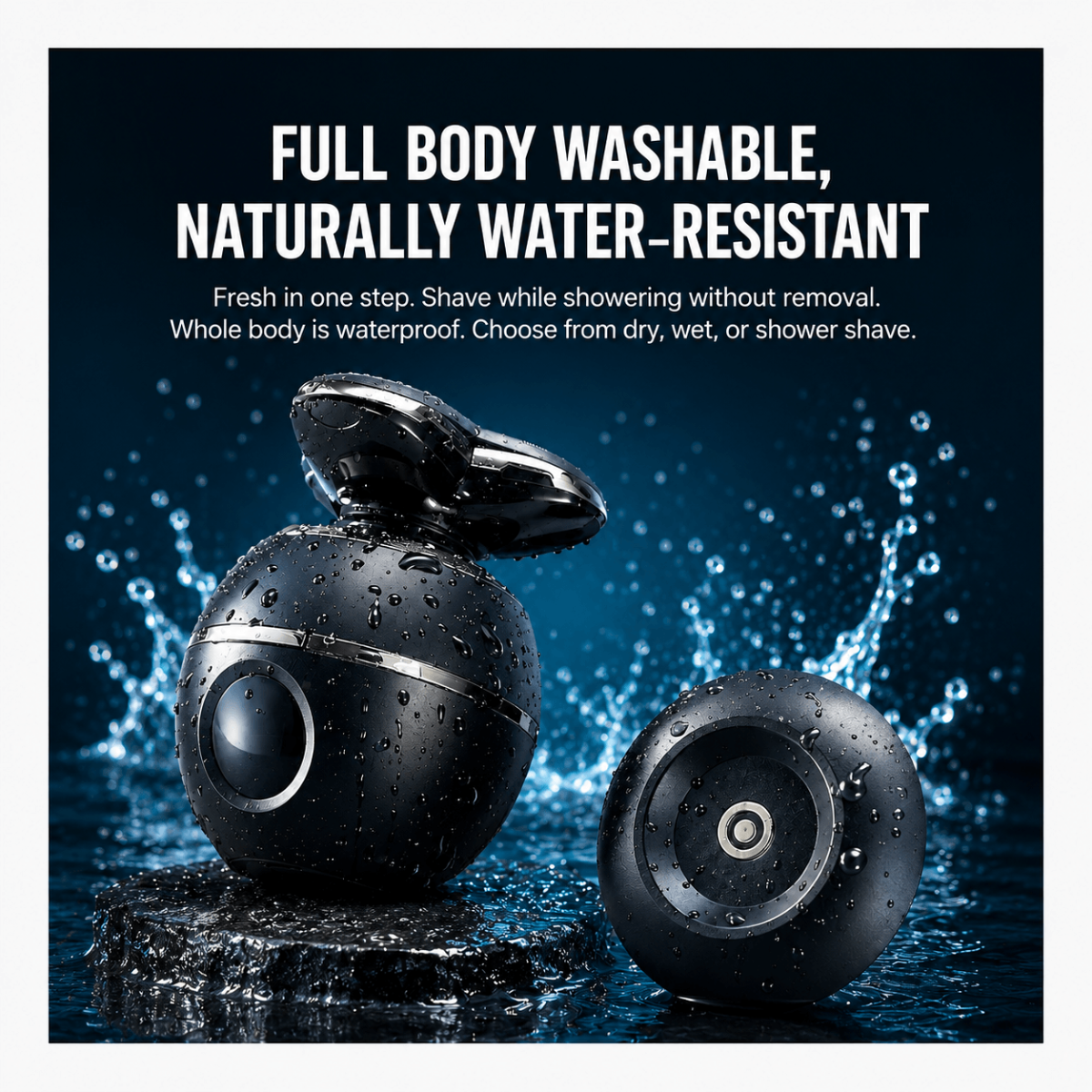 Men’s Waterproof Electric Shaver – 3D Floating Heads, Type-C Rechargeable, LED Display