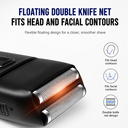Men’s 2-in-1 Electric Shaver & Beard Trimmer – Dual Blades, LED Display