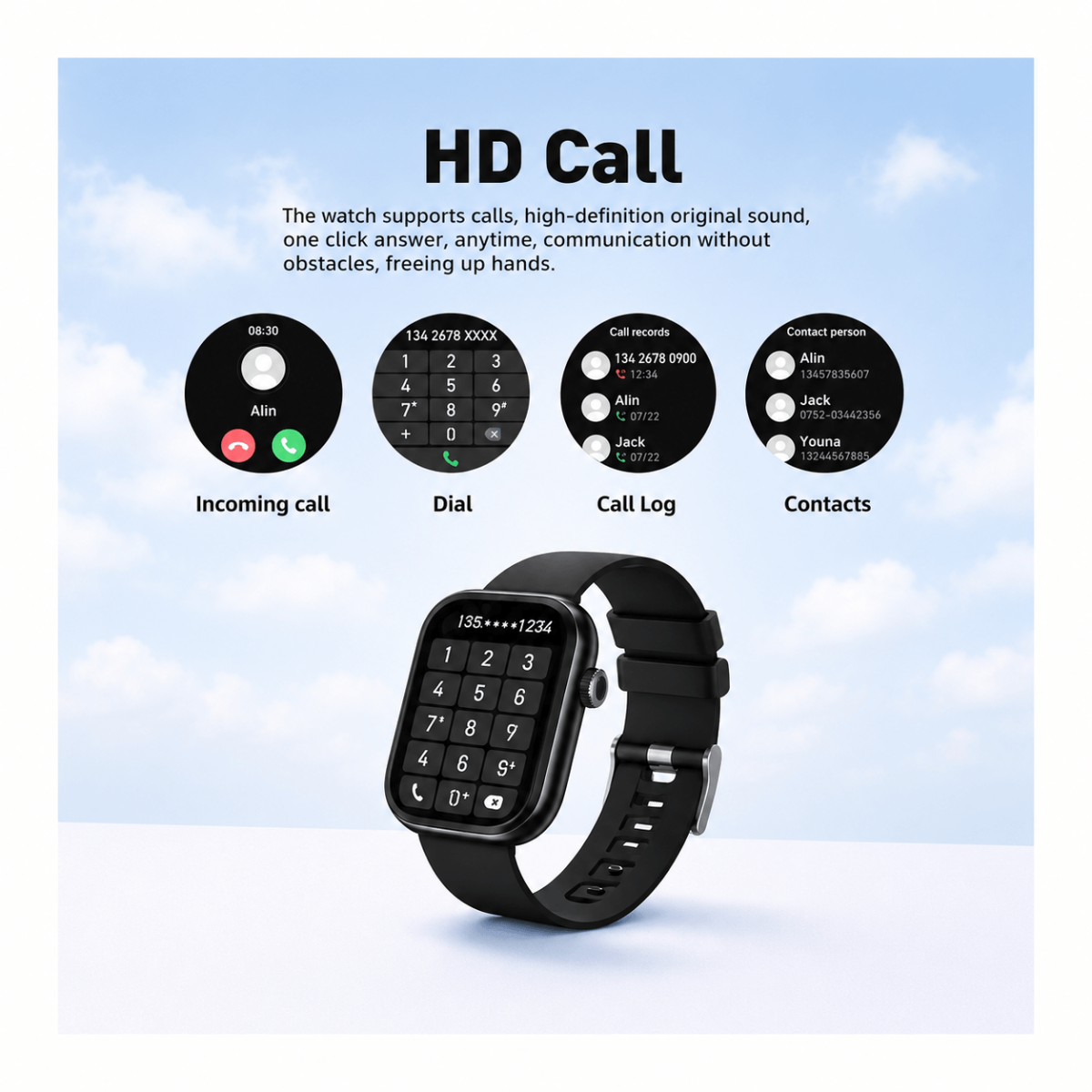 Sports Outdoor Smart Watch, HD Touchscreen & Multi-Sport Tracking