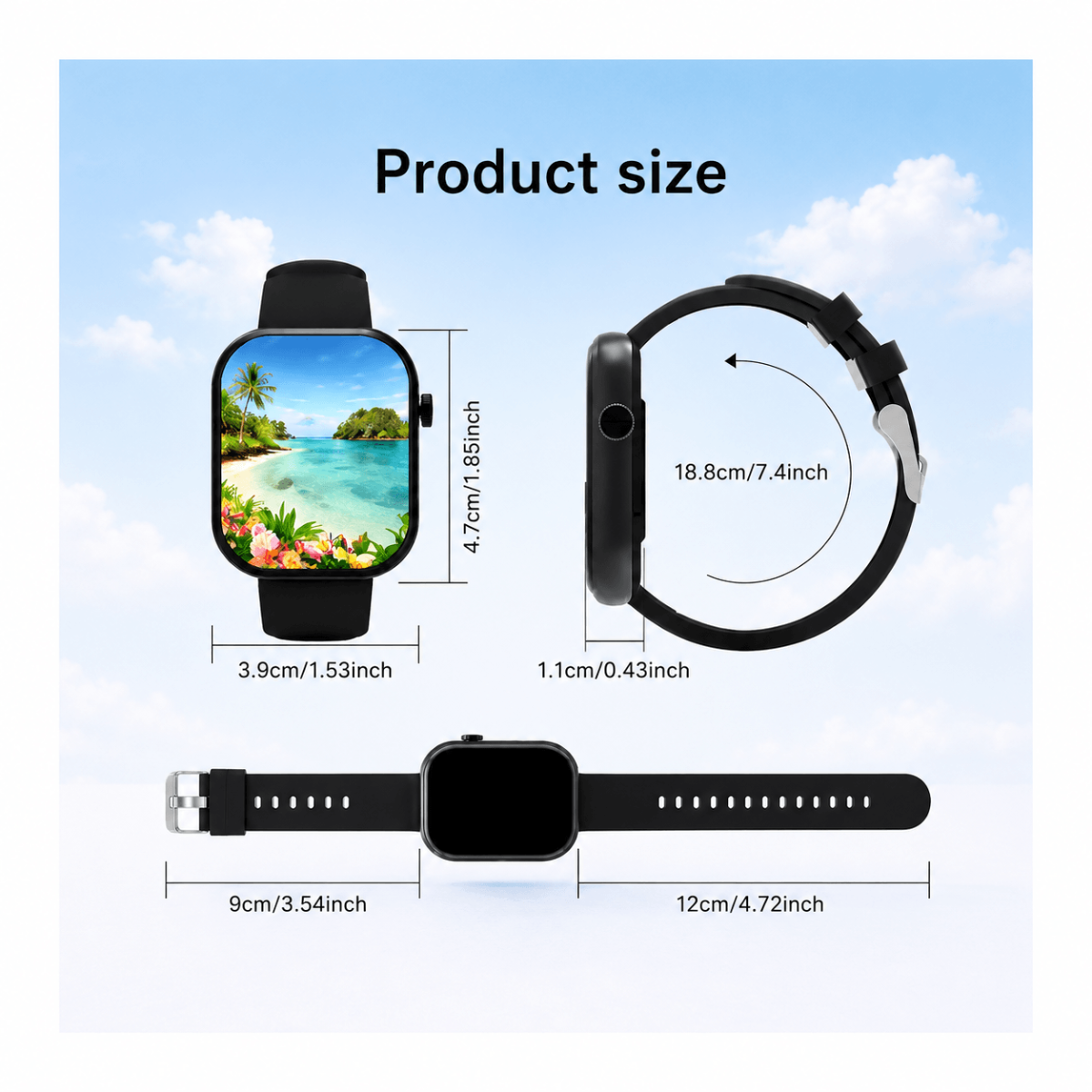 Sports Outdoor Smart Watch, HD Touchscreen & Multi-Sport Tracking
