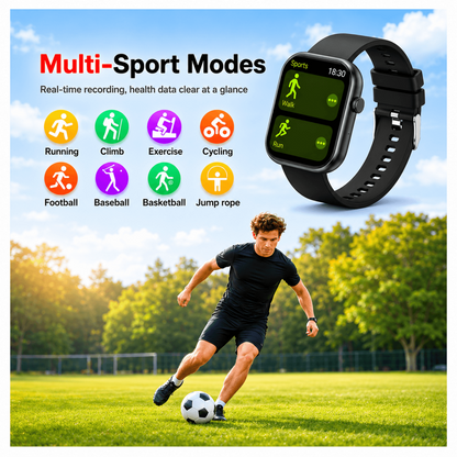 Sports Outdoor Smart Watch, HD Touchscreen & Multi-Sport Tracking