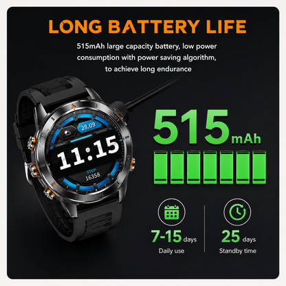 Outdoor Smartwatch with Strong Light – Bluetooth Calls, Fitness & Sleep Tracker