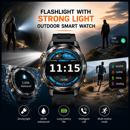 Outdoor Smartwatch with Strong Light – Bluetooth Calls, Fitness & Sleep Tracker