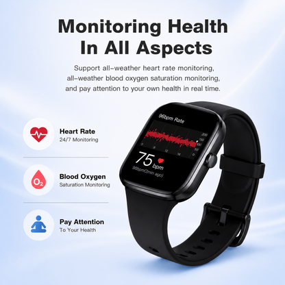 Bluetooth Calling Smart Watch with Health Monitor & Sports Modes