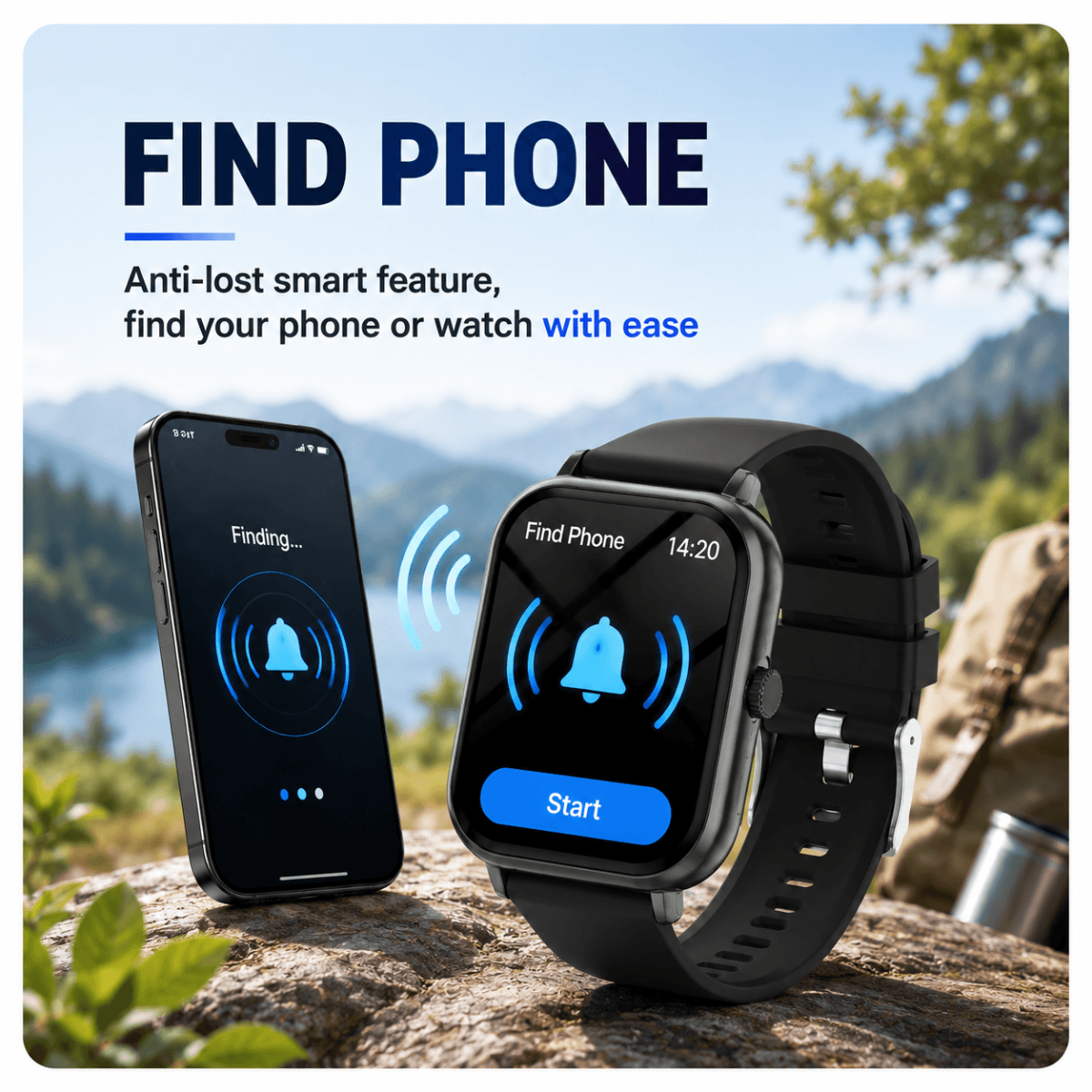 Outdoor Smartwatch – Bluetooth Calls, Activity & Sleep Tracker