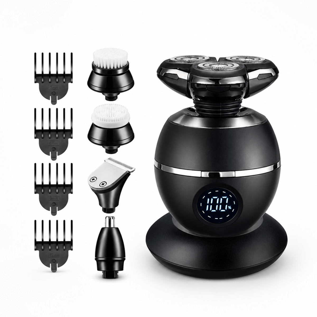 Men’s Waterproof Electric Shaver – 3D Floating Heads, Type-C Rechargeable, LED Display