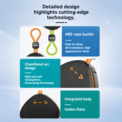 Portable Bluetooth Speaker – HiFi Stereo, Compact, Durable & Long Battery Life